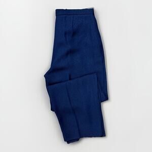Lily & Taylor VTG 90s Metallic Navy Trouser Pant Women 18 Pleated 80s Wide Leg